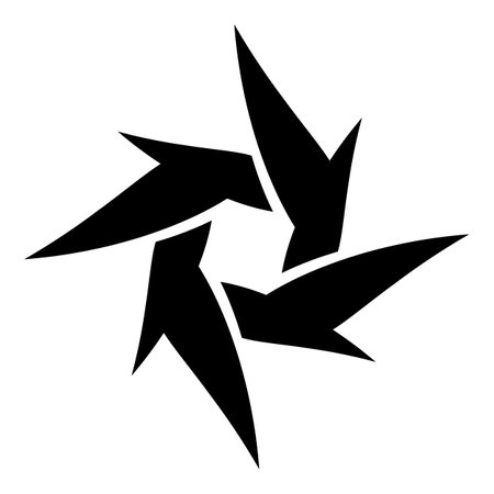 Swirl black icon. Modern abstract icon or logo. Geometric shape for design. Vector illustration isolated on white background.のイラスト素材