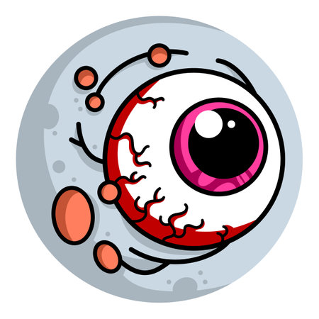 Creepy zombie eyeballs illustration. Design elements for Halloween and Horror. Vector illustration isolated on white background.のイラスト素材