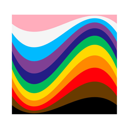 Pride icon. Square with LGBTQ pride flag colors. Colored striped shape for design. Vector illustration isolated on white background.のイラスト素材