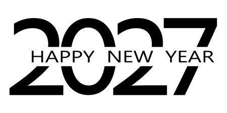 2027 number design template. 2027 New Year  design. Vector illustration isolated on white...