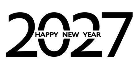 2027 number design template. 2027 New Year  design. Vector illustration isolated on white...