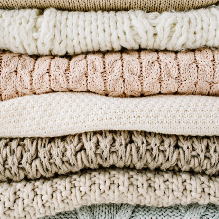 warm feminine pullover or sweater arrangementの写真素材