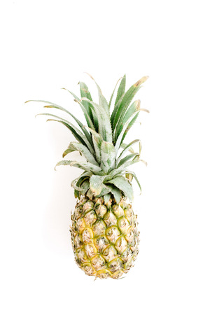 Pineapple on white background. Flat lay, top viewの写真素材