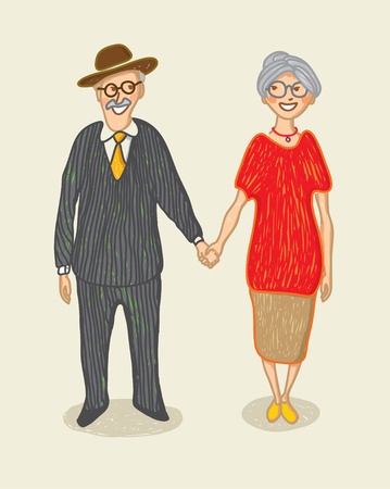 Grandmother and grandfatherのイラスト素材