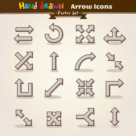 Hand Draw Arrow Icon Setのイラスト素材
