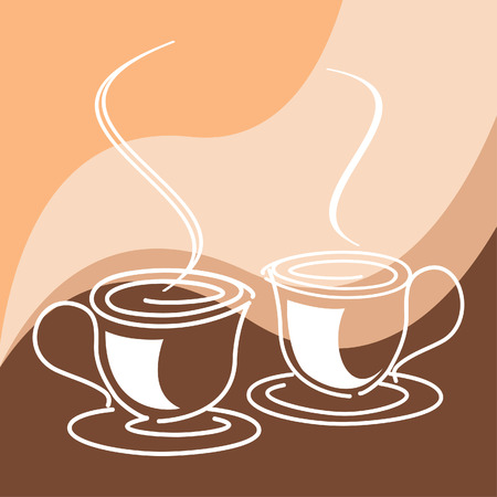 Coffee or tea cupsのイラスト素材