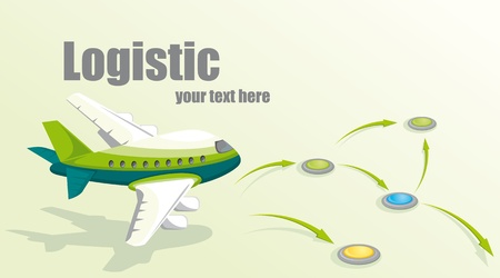Illustration with plane. Logistic concept.のイラスト素材