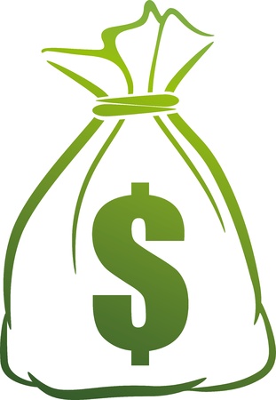 illustration with money bagのイラスト素材