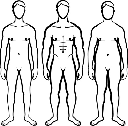 set of men body typesのイラスト素材