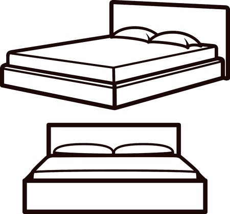 simple illustration with bedsのイラスト素材