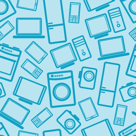 seamless background with electronic devicesのイラスト素材