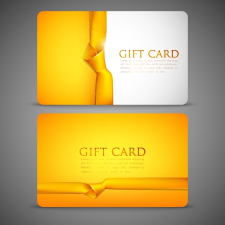 gift cards with yellow ribbonsのイラスト素材