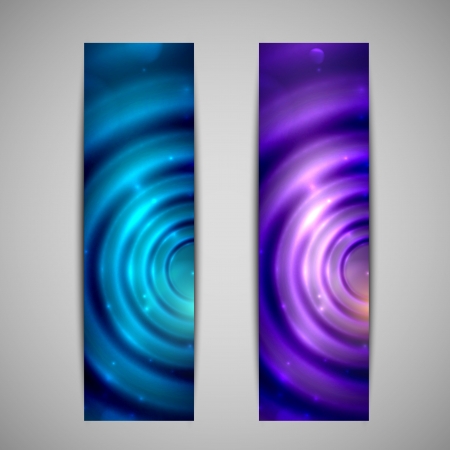 set of abstract holiday glowing bannersのイラスト素材