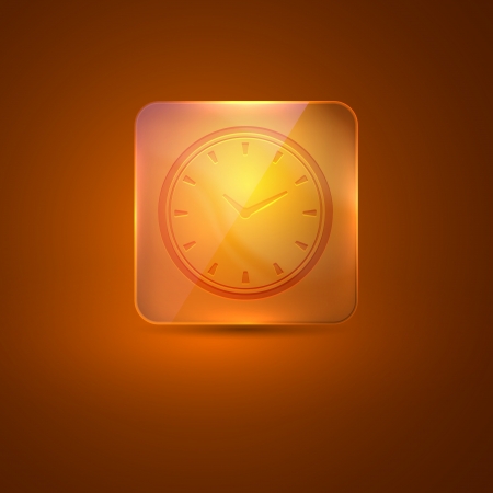 glass icon with clock signのイラスト素材