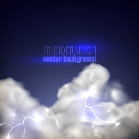 abstract background with storm clouds and lightningのイラスト素材