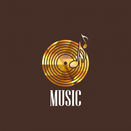 illustration with a diamond vinyl disc iconのイラスト素材