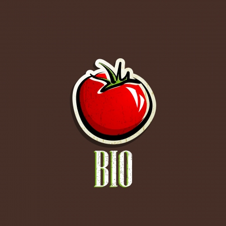 vintage illustration with a red tomatoのイラスト素材