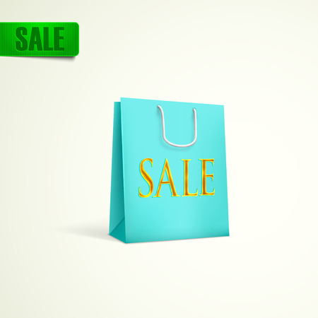 azure shopping bag  sale conceptのイラスト素材