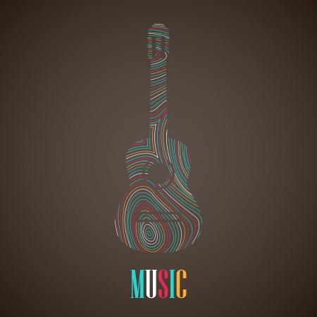 illustration with the multicolored guitarのイラスト素材