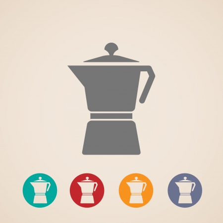 Coffee pot iconsのイラスト素材