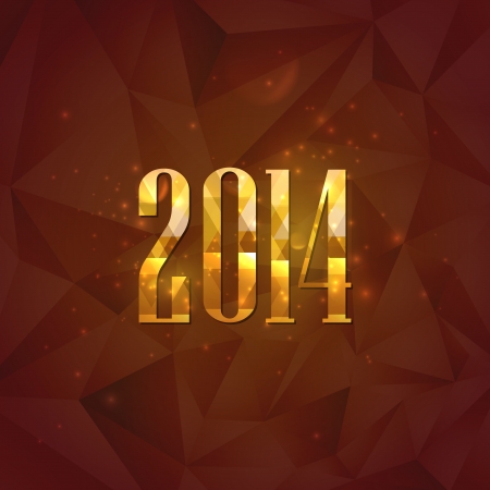 happy new year 2014  holiday golden numbersのイラスト素材