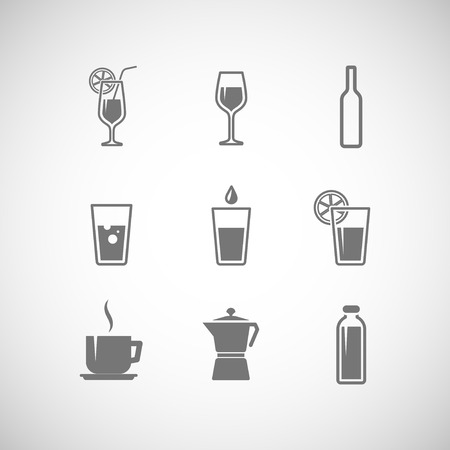set of icons with beverages のイラスト素材