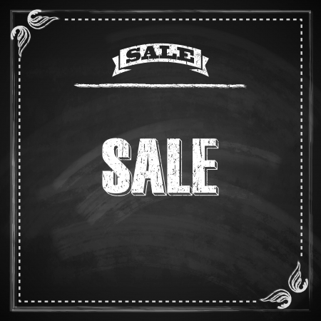 vintage illustration with chalkboard texture  sale concept   のイラスト素材