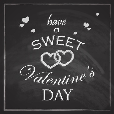 Abstract holiday with hearts and chalkboard texture  Valentines day conceptのイラスト素材