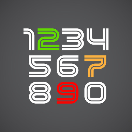 numbers  vector fontのイラスト素材