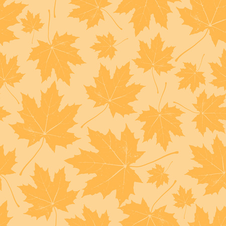 vintage floral autumn (fall) seamless pattern with maple leavesのイラスト素材