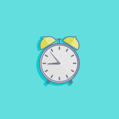 simple vector illustration with an alarm clock icon flat designのイラスト素材
