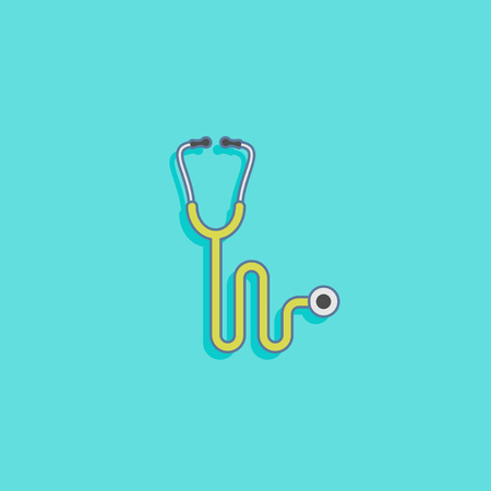 simple vector illustration with a stethoscope. medical icon flat design. healthcare conceptのイラスト素材