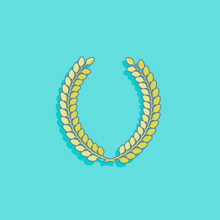 vector illustration with laurel wreath in flat style designのイラスト素材