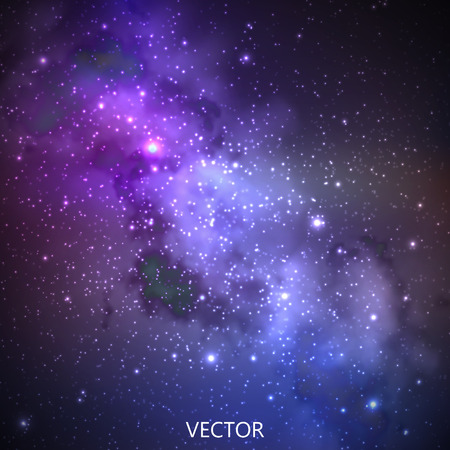 abstract vector background with night sky and stars. illustration of outer space and Milky Wayのイラスト素材