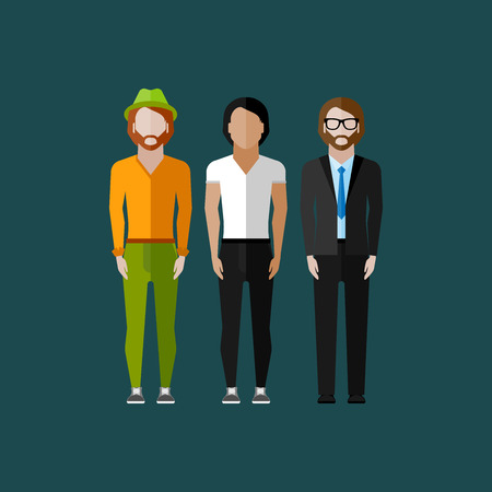 men fashion style. illustration in flat styleのイラスト素材