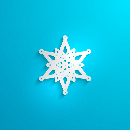 vector illustration of Christmas paper 3d snowflake with shadowのイラスト素材