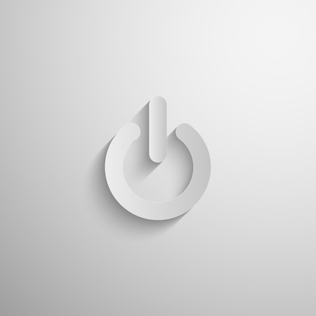 vector illustration of 3d paper  power icon with long shadowのイラスト素材