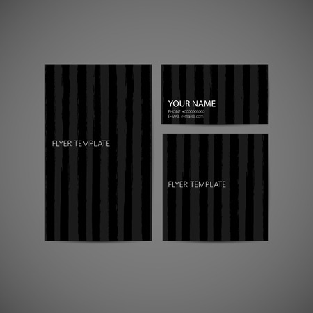 set of vector visual corporate identity with brushed stripes texture. set of brand business  stationery template for web or printed media design. banner, business card, flyer, invitation, greeting card and postcardのイラスト素材