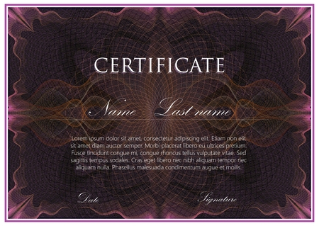 vector template design of certificate with guilloche pattern (watermarks)のイラスト素材