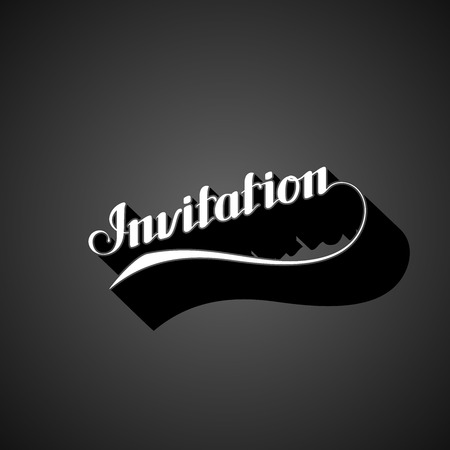 vector typographic illustration of handwritten Invitation retro label. lettering compositionのイラスト素材