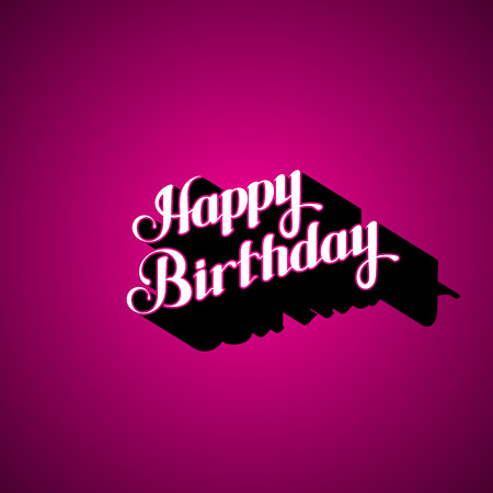 vector typographic illustration of handwritten Happy Birthday retro label. lettering compositionのイラスト素材