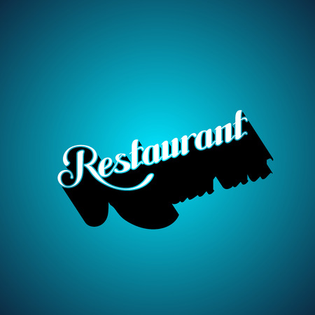 vector typographic illustration of handwritten Restaurant retro label. lettering compositionのイラスト素材