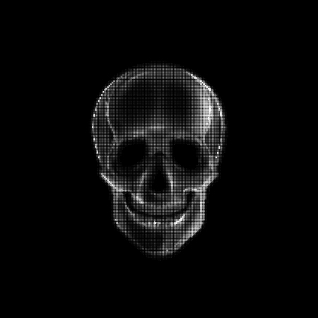 Vector illustration with a human skull. Print design for t-shirtのイラスト素材