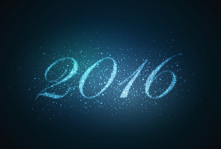happy new year 2016. holiday vector background with sparkles