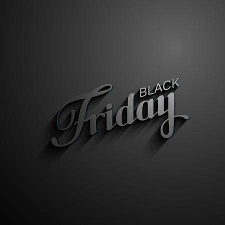Black Friday Sale label with long shadows. Promotional banner template with lettering compositionのイラスト素材