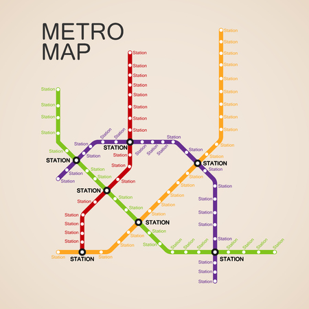 metro or subway map design template. city transportation scheme concept.のイラスト素材