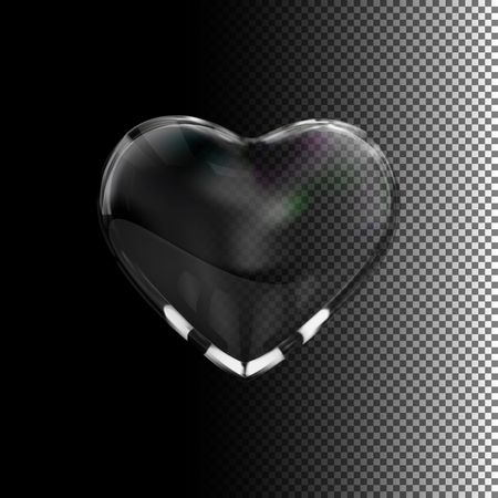 Glass transparent heart. Vector holiday illustration. Valentines Day symbolのイラスト素材