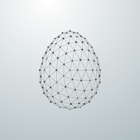 Easter egg 3D polygonal shape. Vector illustrationのイラスト素材