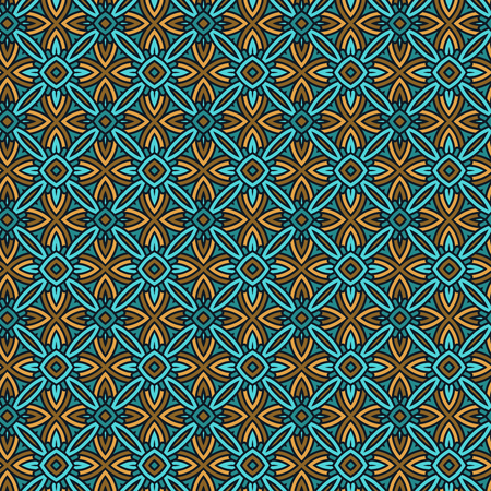 Seamless Floral Ethnic Pattern. Vintage Vector Ornament.  Celtic, Arabic Or Indian Motifs Background. Seamless Wallpaper For Fabric Or Wrapping Paper Design.のイラスト素材