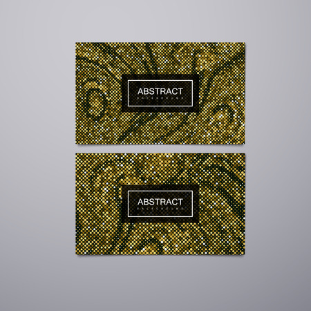 Greeting, invitation, business or gift cards design template with halftone mosaic pattern. Vector illustration. Branding stationery designのイラスト素材
